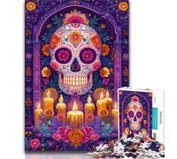 Rompecabezas de 1000 Piezas para Adolescentes diseño de Calavera de azúcar 1000 Piezas Ideal para la interacción Entre Padres e Hijos 75x50cm