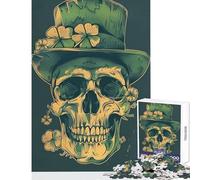 Rompecabezas de 1000 Piezas para Adolescentes diseño de Calavera del Día de San Patricio Juguetes de Bricolaje Regalos para Mujeres y Hombres Juego práctico colección de Artistas Bellas Artes 38x52cm