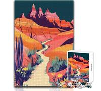 Rompecabezas de 1000 Piezas para Adolescentes, diseño de Camino desértico con montañas, Arte Minimalista, Juego Educativo Familiar, desafío difícil, Regalo Divertido, tamaño 38x26cm