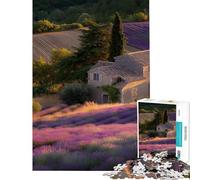Rompecabezas de 1000 Piezas para Adolescentes diseño de Campos de Lavanda para Adultos Juego de ingenio Corte de precisión difícil y desafiante (tamaño 38x26cm)