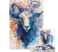 Rompecabezas de 1000 Piezas para Adolescentes diseño de Capricornio en Acuarelas Ideal para cumpleaños y Navidad Una Obra de Arte Juegos relajantes para Mayores de 14 años (50x75cm)