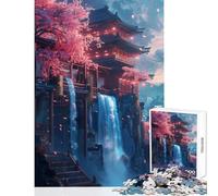 Rompecabezas de 1000 Piezas para Adolescentes diseño de Cascada de Sakura Juguetes antiestrés Regalos de cumpleaños Juegos educativos colección de Artistas Bellas Artes tamaño 38x52cm