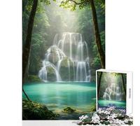 Rompecabezas de 1000 Piezas para Adolescentes diseño de Cascada en la Selva Juguetes antiestrés Regalo de cumpleaños Juego Educativo Que Ayuda a ejercitar el Cerebro (tamaño 38x52cm)