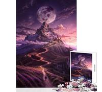 Rompecabezas de 1000 Piezas para Adolescentes diseño de Castillo Iluminado por la Luna Ideal para Decorar el hogar Regalo para Mujeres y Hombres Juego Educativo para Mejorar el Amor en Pareja 38x26cm