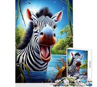 Rompecabezas de 1000 Piezas para Adolescentes diseño de Cebra Feliz día de Safari Juguetes antiestrés Regalo para cumpleaños Juego Educativo Actividades Divertidas en casa tamaño 50x75cm