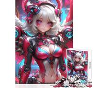 Rompecabezas de 1000 Piezas para Adolescentes diseño de Chica ángel ciberpunk Ideal para Juegos decoración del hogar Regalos Juegos educativos cumpleaños y Navidad tamaño 38x52cm
