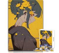Rompecabezas de 1000 Piezas para Adolescentes, diseño de Chica Anime con Flores, Juguete Intelectual, Mejora la Memoria, Regalo de cumpleaños, tamaño 38x26cm