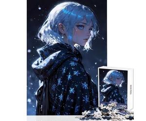 Rompecabezas de 1000 Piezas para Adolescentes diseño de Chica Anime encantamiento Invernal Juguete Educativo Gran Regalo para Juegos Juego de ingenio con Piezas de Formas aleatorias Totalmente