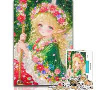 Rompecabezas de 1000 Piezas para Adolescentes, diseño de Chica Anime, Juguete Familiar con póster y Hoja de Trivia a Juego (38x26cm)