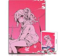 Rompecabezas de 1000 Piezas para Adolescentes, diseño de Chica Anime sobre una Pelota, Ideal para Relajarse, Disfrutar de un pasatiempo, Corte Limpio y consistente, Juguete de 38x26cm