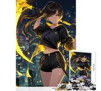 Rompecabezas de 1000 Piezas para Adolescentes diseño de Chica de Anime con Arma Dorada Juguetes antiestrés Regalo de cumpleaños Juego práctico para cumpleaños y Navidad tamaño 38x26cm