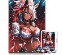 Rompecabezas de 1000 Piezas para Adolescentes, diseño de Chica de Anime con Orejas de Caballo y Plumas, Juguete para Mejorar la Memoria, Regalo de cumpleaños, tamaño 38x52cm