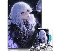 Rompecabezas de 1000 Piezas para Adolescentes, diseño de Chica de Anime, Cuervo, 1000 Piezas, desafiantes Juegos Familiares, Juguete DIY para Decorar la Pared del hogar (tamaño 38x26cm)