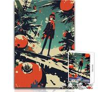 Rompecabezas de 1000 Piezas para Adolescentes, diseño de Chica de Anime en el país de Las Maravillas Invernal, diversión Familiar y Noche de Juegos, desafío difícil, Gran Regalo, tamaño 38x52cm