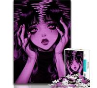 Rompecabezas de 1000 Piezas para Adolescentes, diseño de Chica Demonio de Anime, Ayuda a ejercitar el Cerebro, Juguetes adictivos para Cultivar la Paciencia y Mejorar la Memoria, 38x26cm