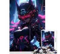 Rompecabezas de 1000 Piezas para Adolescentes diseño de Chica neón futurista Juguete Educativo Regalo para Mujeres y Hombres Juego Imposible Cada Pieza es única Tamaño 50x75cm