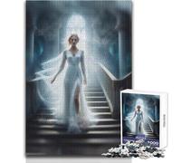 Rompecabezas de 1000 Piezas para Adolescentes, diseño de Chica Rubia Fantasma en Las escaleras, Juego para Mejorar la Memoria, Regalo de cumpleaños, tamaño 38x26cm