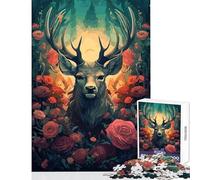 Rompecabezas de 1000 Piezas para Adolescentes diseño de Ciervos psicodélicos Ideal para decoración del hogar Regalo de cumpleaños Juegos relajantes para cumpleaños y Navidad tamaño 38x52cm