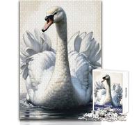 Rompecabezas de 1000 Piezas para Adolescentes, diseño de Cisne Sereno, Juegos Familiares, decoración del hogar, Juguetes antiestrés, tamaño 38x52cm