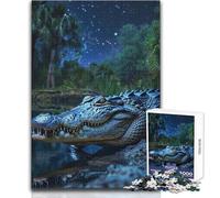 Rompecabezas de 1000 Piezas para Adolescentes, diseño de cocodrilo bajo el Cielo Nocturno, Juego Educativo, Regalo para Mujeres, Regalo de Amigo Secreto, tamaño 50x75cm