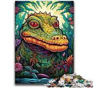 Rompecabezas de 1000 Piezas para Adolescentes, diseño de cocodrilos del Nilo, Ideal para aliviar el estrés, desafío difícil, decoración del hogar (50x75cm)