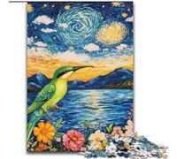 Rompecabezas de 1000 Piezas para Adolescentes, diseño de colibrí Estrellado, Ideal para el Aprendizaje y el Regalo Familiar tamaño 50x75cm