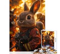 Rompecabezas de 1000 Piezas para Adolescentes diseño de Conejito Valiente Bombero Juguetes antiestrés Regalo de cumpleaños Juegos de relajación Cada Pieza es única tamaño 38x26cm