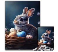 Rompecabezas de 1000 Piezas para Adolescentes, diseño de Conejo de Pascua, de Madera, Colorido, para decoración del hogar y Juego Familiar Interactivo, 50x75cm