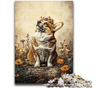 Rompecabezas de 1000 Piezas para Adolescentes, diseño de Corgi Feliz, desafiante, Divertido y Divertido Regalo de cumpleaños, Arte Mural, 26x38cm