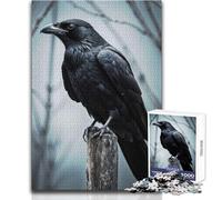 Rompecabezas de 1000 Piezas para Adolescentes, diseño de Cuervo Vigilante sobre Madera, Juguete Intelectual, Juego de Vacaciones en casa, Pasatiempos, Regalo de Amigo Secreto, tamaño 50x75cm