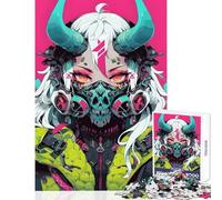 Rompecabezas de 1000 Piezas para Adolescentes diseño de Demonio ciberpunk Femenino Juguete antiestrés Regalo Divertido Juego Educativo para Entrenar el Cerebro y Las Manos (tamaño 50x75cm)