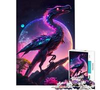 Rompecabezas de 1000 Piezas para Adolescentes diseño de Dinosaurios de Cuento de Hadas neón Juegos relajantes Juguetes adictivos para Cultivar la Paciencia Excelentes Regalos para Juegos Corte