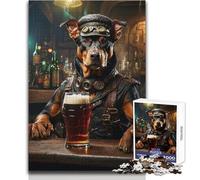 Rompecabezas de 1000 Piezas para Adolescentes, diseño de dóberman, Sabueso cervecero, pasatiempo Tranquilo y satisfactorio, Juguete de Corte de precisión Entrelazado, tamaño 38x52cm