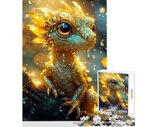Rompecabezas de 1000 Piezas para Adolescentes diseño de dragón Amarillo Dorado Juegos desafiante para completar tamaño 38x52cm