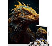 Rompecabezas de 1000 Piezas para Adolescentes diseño de dragón Amarillo místico Ideal para Decorar el hogar Regalo para Mujeres y Hombres Juegos Divertidos desafío Educativo tamaño 38x26cm