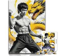 Rompecabezas de 1000 Piezas para Adolescentes, diseño de dragón de Bruce Lee, para Pasar el rato, Relajarse, Juegos, Regalos para Mujeres y Hombres (tamaño 50x75cm)
