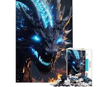 Rompecabezas de 1000 Piezas para Adolescentes diseño de dragón relámpago Azul Ideal para decoración del hogar y la Pared Toda la Familia (50x75cm)