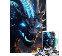 Rompecabezas de 1000 Piezas para Adolescentes diseño de dragón relámpago Azul Juguetes de decoración para el hogar Corte de precisión Regalo de cumpleaños Regalos de Viaje (38x52cm)