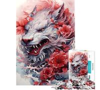 Rompecabezas de 1000 Piezas para Adolescentes diseño de dragón Sakura Chino Actividades Divertidas para Hacer en casa Juego Educativo de ensamblaje de Patrones para Mayores de 14 años (50x75cm)