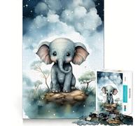 Rompecabezas de 1000 Piezas para Adolescentes,diseño de Elefante bebé,Encaje, Arte,Juego Mental,Regalo,Tiempo de Descanso,diversión,Navidad,Arte de Ocio (38x52cm)