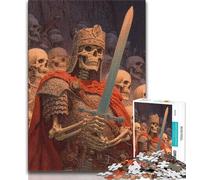 Rompecabezas de 1000 Piezas para Adolescentes, diseño de Esqueleto del Rey Guerrero, 1000 Piezas, Juguetes educativos, interacción Entre Padres e Hijos, 75x50cm