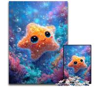 Rompecabezas de 1000 Piezas para Adolescentes, diseño de Estrellas de mar, cartón, Colorido, decoración del hogar y Juego Interactivo Familiar, 26x38cm