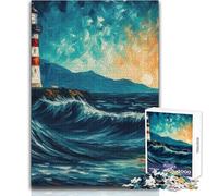 Rompecabezas de 1000 Piezas para Adolescentes, diseño de Faro Estrellado, Educativo, cumpleaños (tamaño 50x75cm)