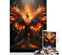 Rompecabezas de 1000 Piezas para Adolescentes diseño de Fénix de Fuego Ideal para Decorar el hogar Regalo de Amigo Secreto Juego Educativo Ayuda a ejercitar el Cerebro tamaño 38x26cm