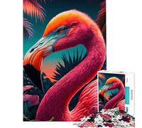 Rompecabezas de 1000 Piezas para Adolescentes diseño de Flamenco Rosa un Reto para completar Ideal para la diversión Familiar Juguete antiestrés para Mayores de 14 años (50x75cm)