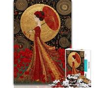 Rompecabezas de 1000 Piezas para Adolescentes diseño de Flor de Amapola al óleo Ideal para familias para aliviar el estrés un desafío difícil y un Regalo para el Amigo Secreto (26x38cm)