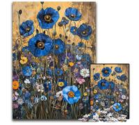 Rompecabezas de 1000 Piezas para Adolescentes, diseño de Flor de Amapola Azul, de Madera, Adolescentes, Parejas y Amigos, para cumpleaños y Navidad, 50x75cm