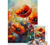 Rompecabezas de 1000 Piezas para Adolescentes diseño de Flores de Amapola Ideal para Decorar Paredes Obras de Arte Juegos educativos Ejercicios cerebrales tamaño 50x75cm