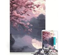 Rompecabezas de 1000 Piezas para Adolescentes, diseño de Flores de Cerezo, Arte japonés, Juguete Decorativo para Pared, difícil y desafiante, Gran Regalo para los Amantes de los Videojuegos 50x75cm