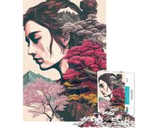 Rompecabezas de 1000 Piezas para Adolescentes diseño de Flores de Cerezo japonesas Ideal para Adultos y para Toda la Familia Un Juego desafiante y una verdadera Obra de Arte (38x52cm)